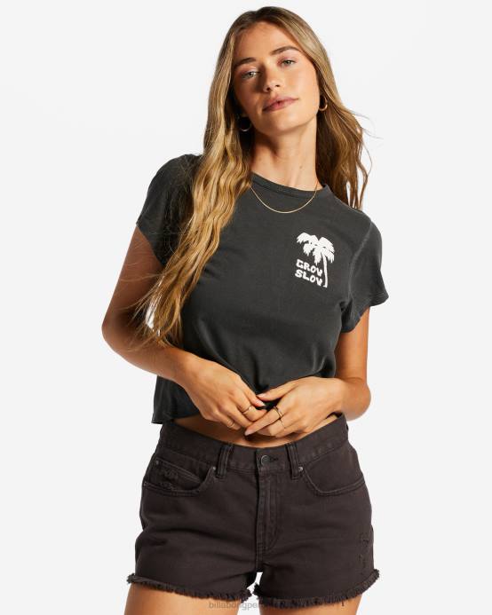 mujer apagado negro Billabong crecer lento camiseta 04LD2062