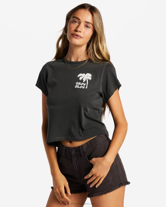 mujer apagado negro Billabong crecer lento camiseta 04LD2062