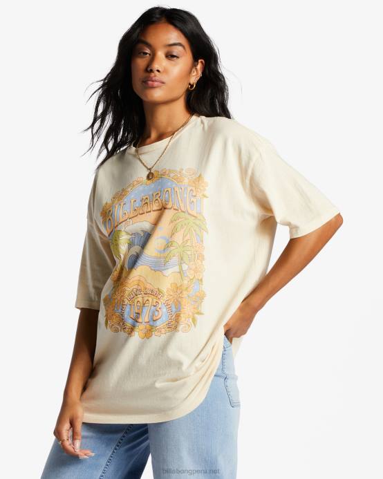 mujer blanco antiguo Billabong en las nubes camiseta 04LD2038