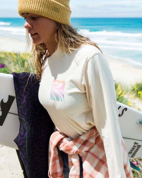 mujer gorra blanca Billabong camiseta de manga larga 04LD1945