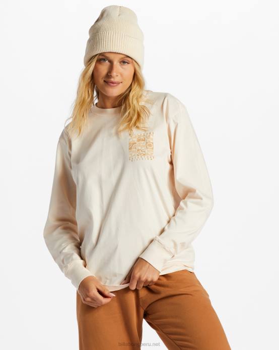 mujer gorra blanca Billabong camiseta de manga larga 04LD2085