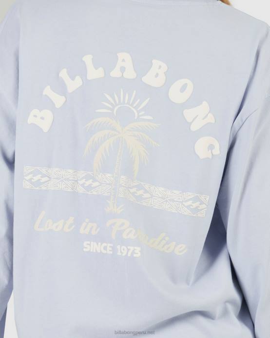 mujer nube azul Billabong perdido en 73 camiseta extragrande de manga larga 04LD1974
