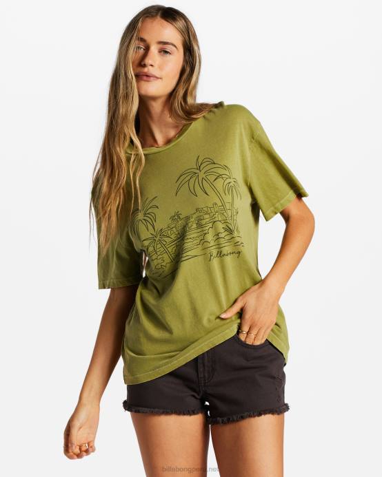 mujer ojos verdes Billabong camiseta ciudad de las palmeras 04LD2042