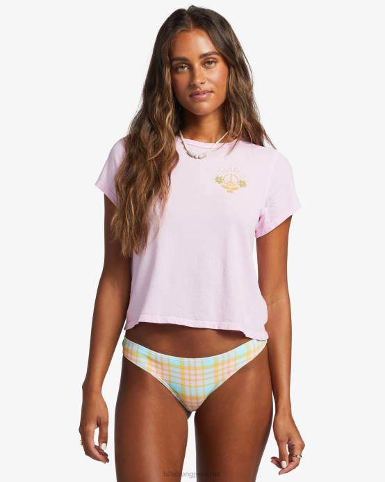 mujer senderos de color rosa claro Billabong camiseta amor y luz 04LD1917