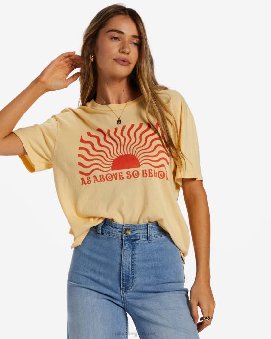 mujer suero de la leche Billabong como arriba es abajo camiseta 04LD2026