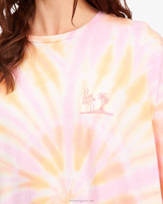 mujer teñido anudado Billabong playera de manga corta true boy surf 04LD2362