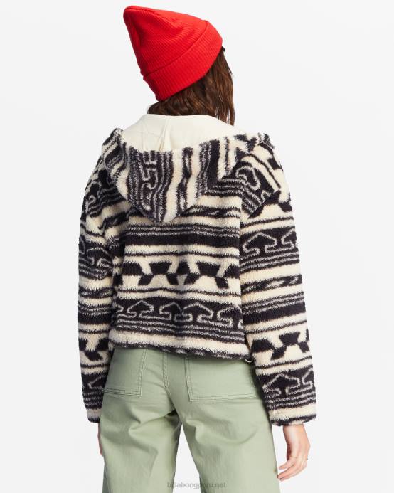 mujer apagado negro Billabong chamarra marlowe polar con cremallera y capucha 04LD2209