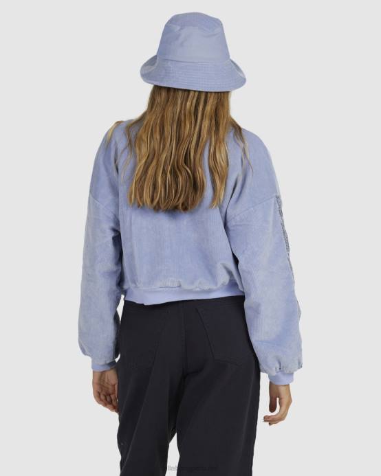 mujer azul ondulado Billabong chaqueta corta de pana a tono 04LD1953