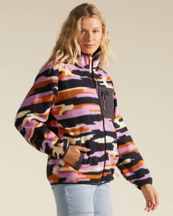 mujer negro multi Billabong a/div switchback full zip 2 chaqueta con cremallera 04LD2247