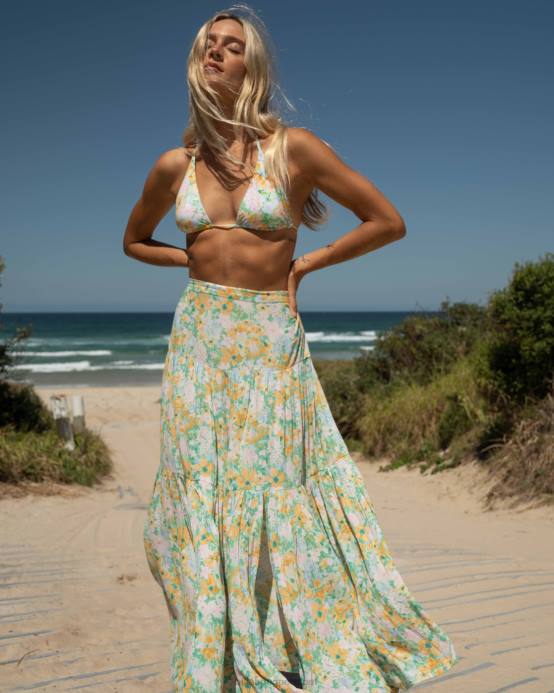 mujer verde Billabong falda rave suave 04LD1854