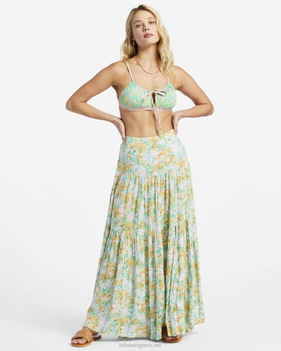 mujer verde Billabong falda rave suave 04LD1854