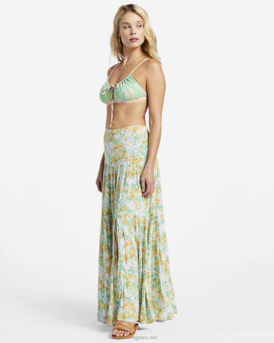 mujer verde Billabong falda rave suave 04LD1854