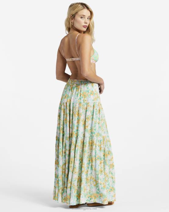 mujer verde Billabong falda rave suave 04LD1854