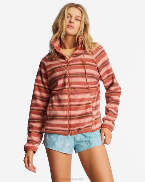 mujer besa la tierra Billabong Forro polar con cremallera y cuello simulado. 04LD2129