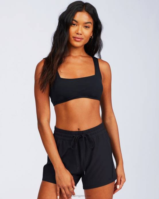 mujer guijarro negro Billabong bañador sol searcher 5 con cintura elástica 04LD1358