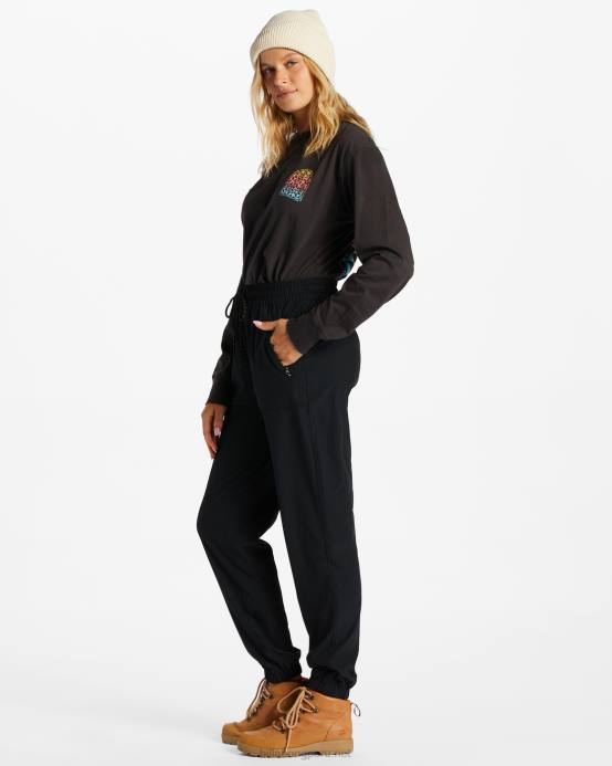 mujer negro Billabong pantalones de chándal a/div canyon jogger 04LD2065