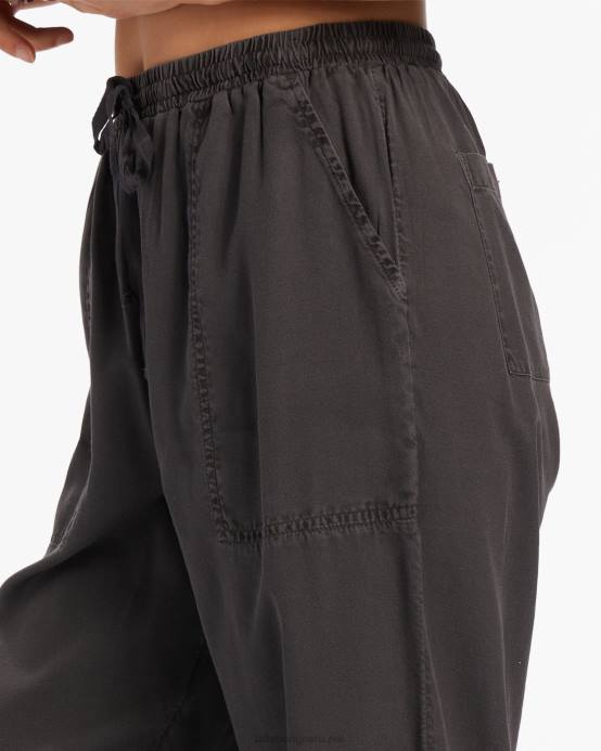 mujer apagado negro Billabong pantalones tejidos de playa 04LD1934