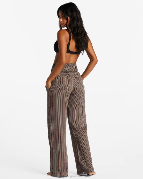 mujer arenas negras Billabong New Waves 2 pantalones con cintura elástica 04LD2022