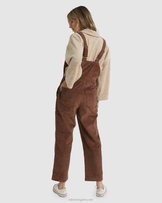 mujer chocolate negro Billabong overoles tan emocionados 04LD1874