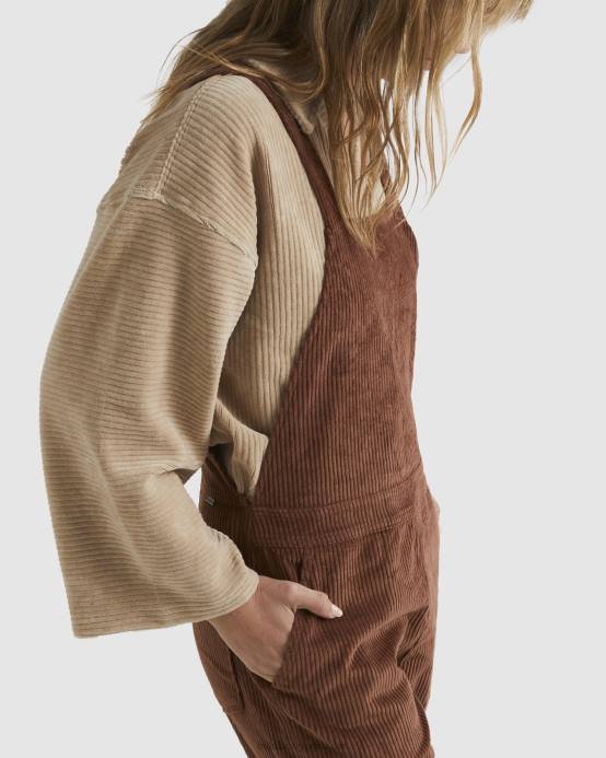 mujer chocolate negro Billabong overoles tan emocionados 04LD1874