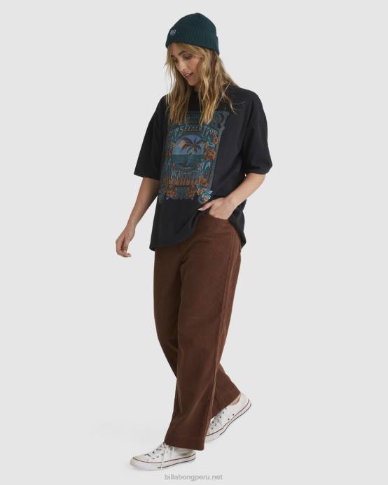 mujer chocolate negro Billabong surco en pantalones de pana 04LD1880