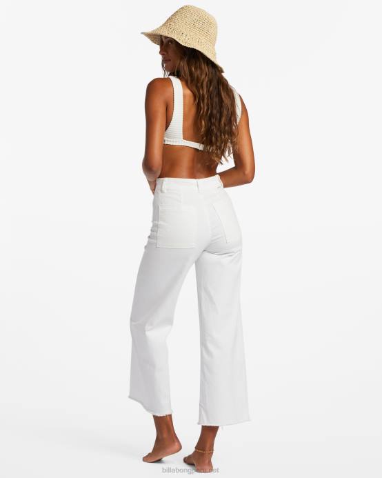 mujer cristal de sal Billabong pantalones de tiro alto de caída libre 04LD1749