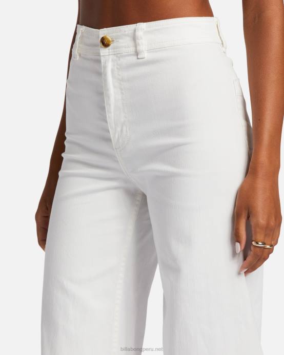 mujer cristal de sal Billabong pantalones de tiro alto de caída libre 04LD1749