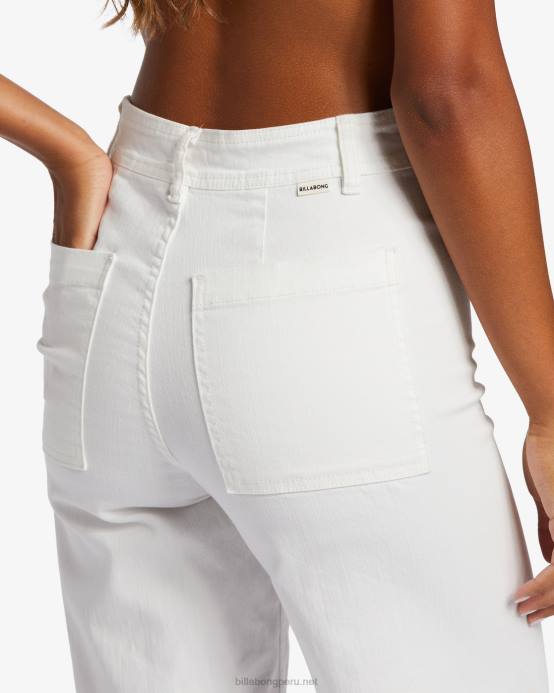 mujer cristal de sal Billabong pantalones de tiro alto de caída libre 04LD1749