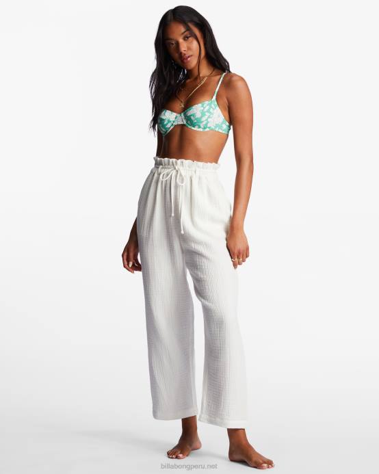 mujer cristal de sal Billabong vagar en pantalones de bolsa de papel 04LD2198
