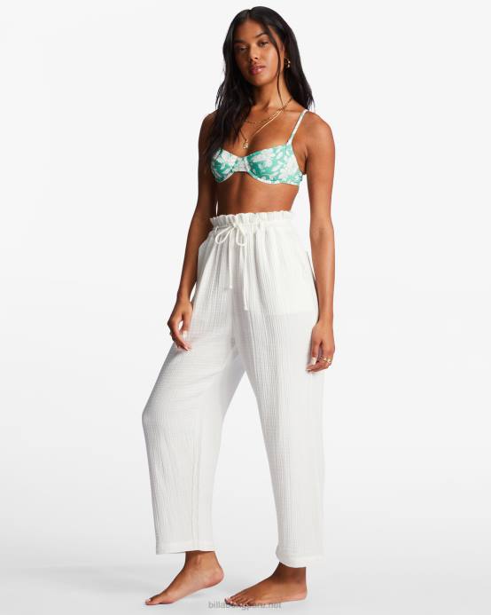 mujer cristal de sal Billabong vagar en pantalones de bolsa de papel 04LD2198