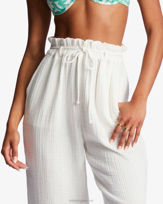 mujer cristal de sal Billabong vagar en pantalones de bolsa de papel 04LD2198