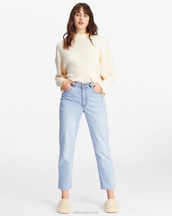mujer enjuague índigo Billabong jeans perk up de talle alto 04LD2237