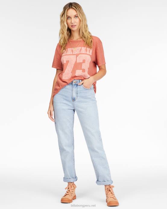 mujer enjuague índigo Billabong lo tengo pantalones de mezclilla de cintura alta 04LD2278