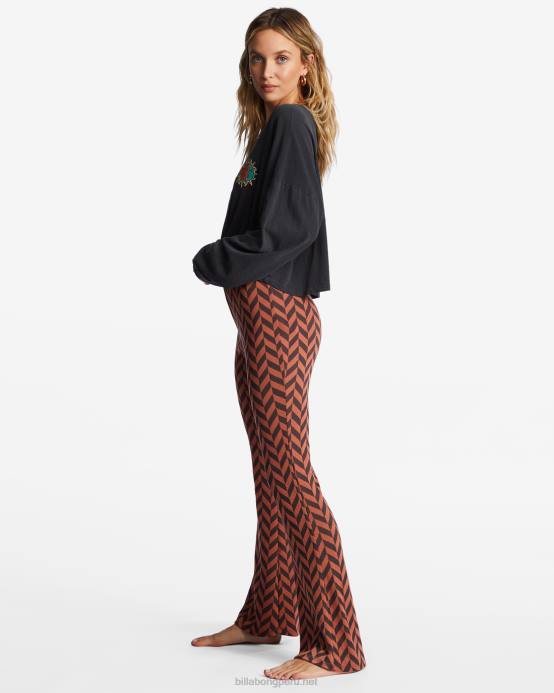mujer ladrillo Billabong pantalones acampanados new heights 04LD2124