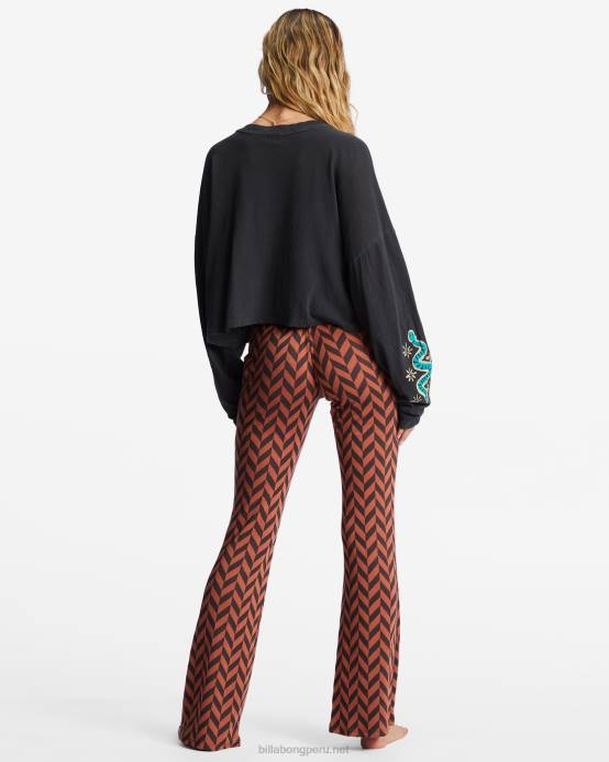 mujer ladrillo Billabong pantalones acampanados new heights 04LD2124