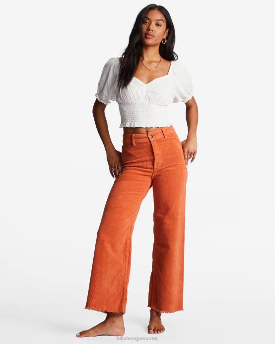 mujer ladrillo Billabong pantalones anchos de caída libre 04LD1966