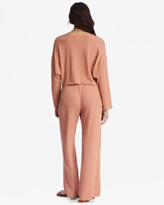 mujer ladrillo lavado Billabong pantalones de salón cómodos tan fáciles 04LD2137