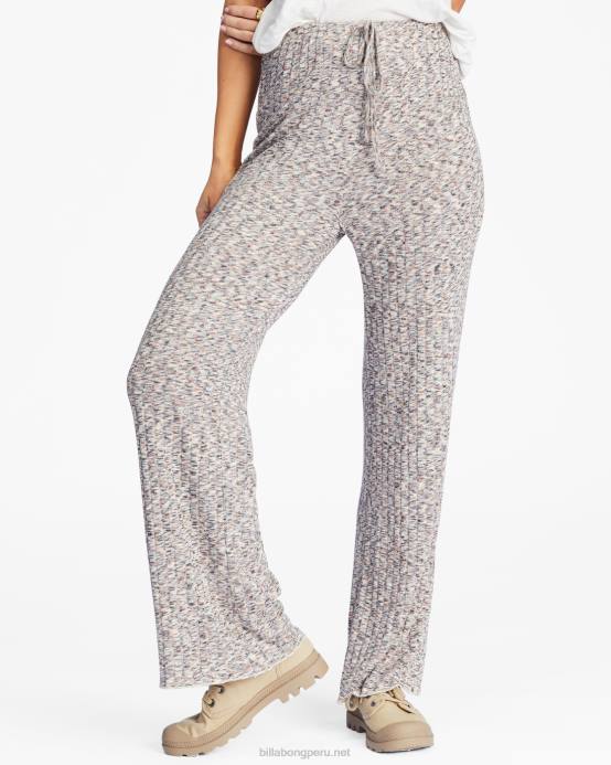 mujer multi Billabong tan fácil pantalones de punto de talle alto y pernera ancha 04LD2215