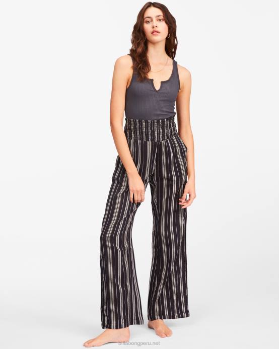 mujer negro Billabong New Waves 2 pantalones con cintura elástica 04LD1903