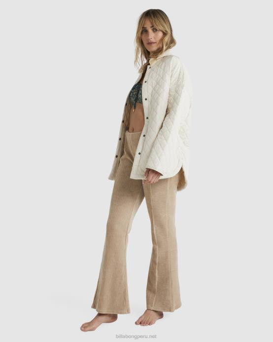 mujer pluma gris Billabong buenos días pantalones acampanados 04LD1864
