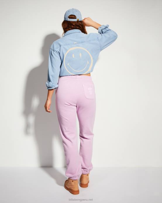 mujer señora lavandajoggers billabong x smiley feliz sábado 04LD2206
