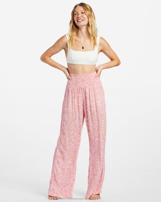 mujer senderos rosas Billabong new wave 2 pantalones anchos 04LD1890