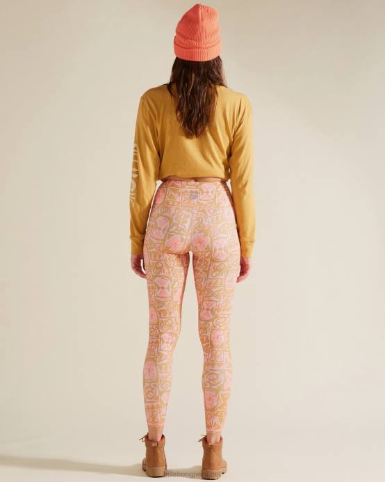 mujer Rosa salvaje Billabong a/div aventura legging leggins de talle alto 04LD2332