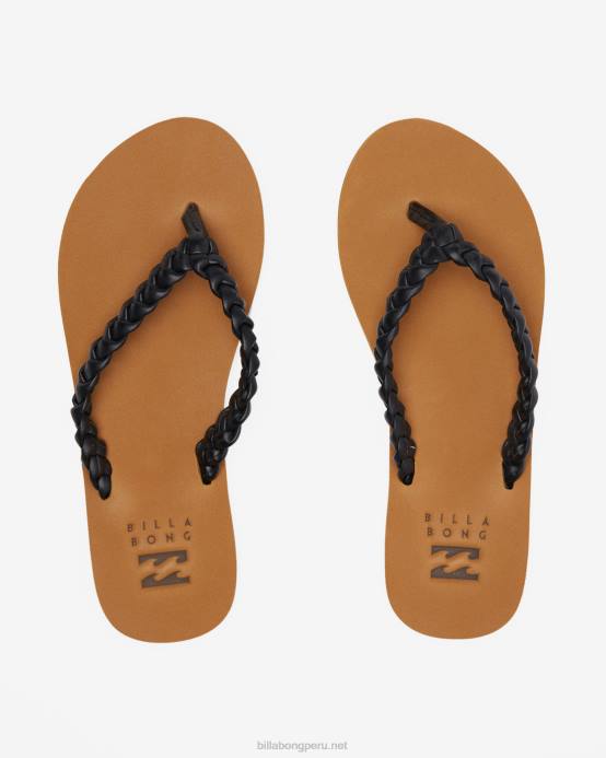 mujer negro Billabong sandalias en tierra 04LD2492