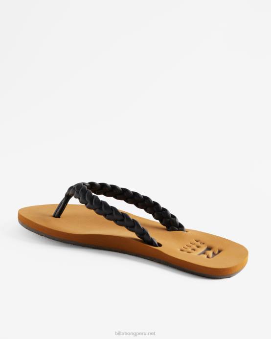 mujer negro Billabong sandalias en tierra 04LD2492