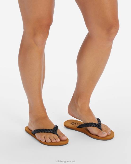 mujer negro Billabong sandalias en tierra 04LD2492
