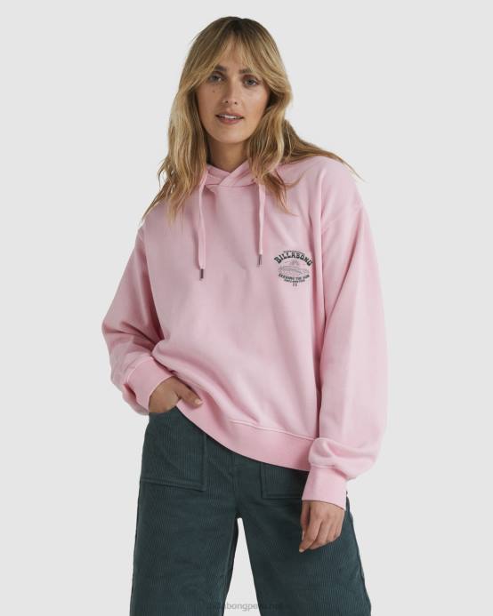 mujer Rosa suave Billabong buenas olas rio sudadera con capucha 04LD1882