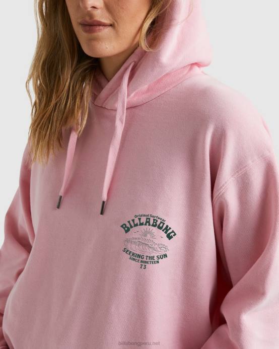 mujer Rosa suave Billabong buenas olas rio sudadera con capucha 04LD1882
