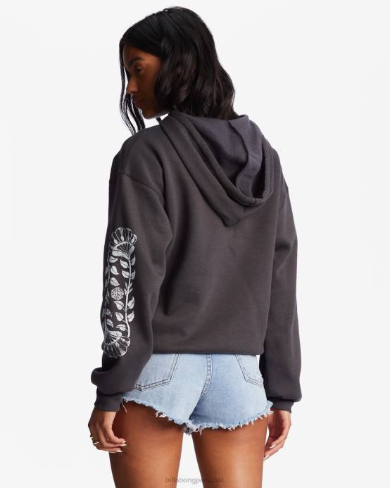mujer apagado negro Billabong la amabilidad es mágica sudadera con capucha 04LD2171