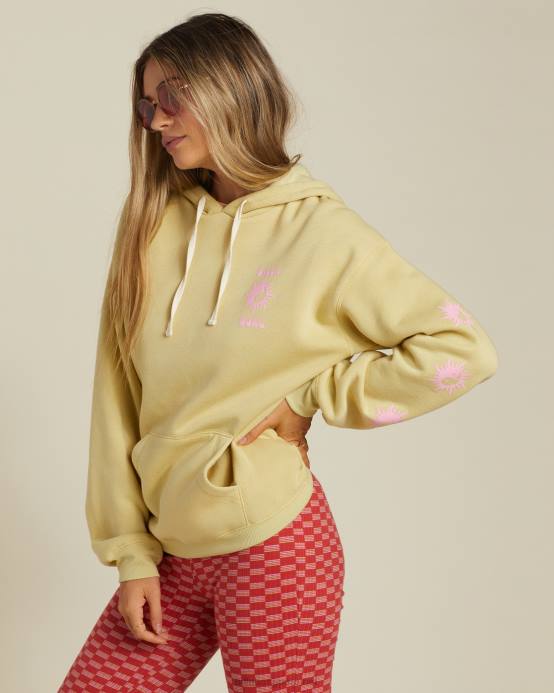 mujer cactus descolorido Billabong como arriba es abajo sudadera con capucha gráfica 04LD2222